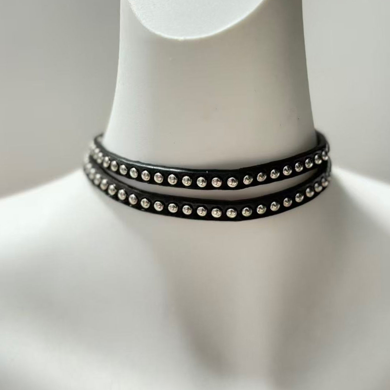 Punk Jewelry Rivet Choker Leat - Women'S Accessories In The 90S 评论和价格
