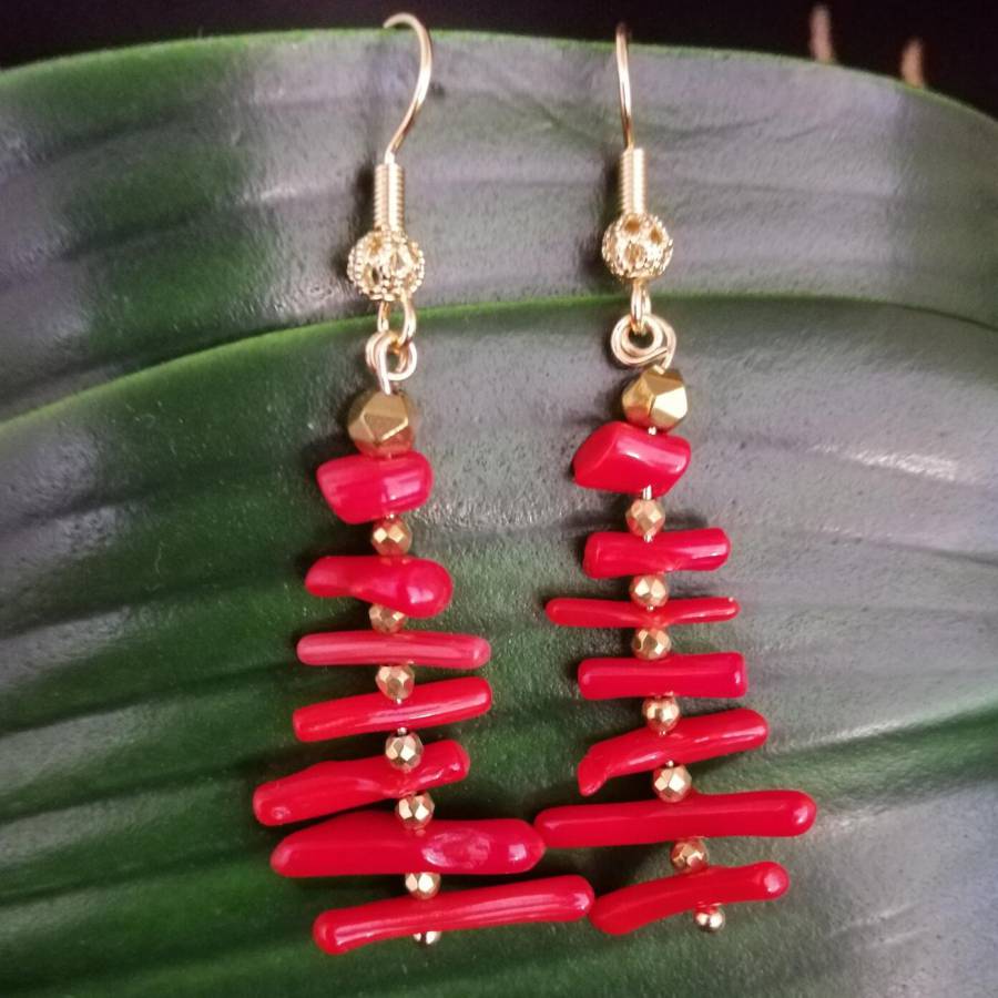 Women Irregular Branch Red Cor - Tassel Earrings Boho 评论和价格