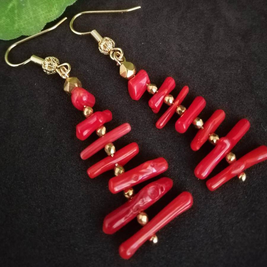 Women Irregular Branch Red Cor - Tassel Earrings Boho 评论和价格