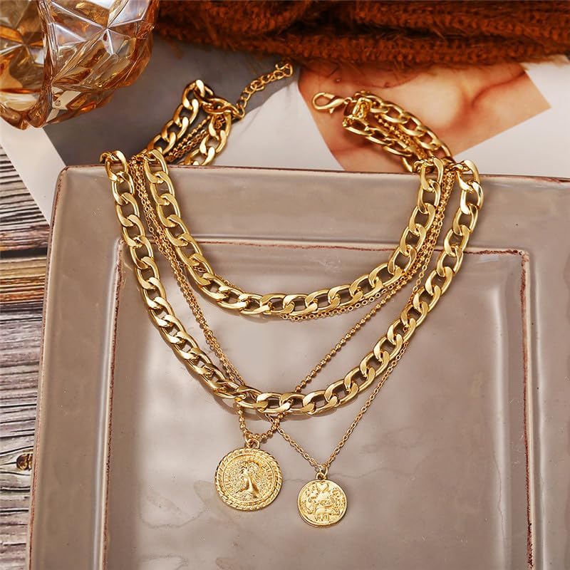 Layered Gold Pirate Necklace f - Women'S Accessories In The 90S 评论和价格
