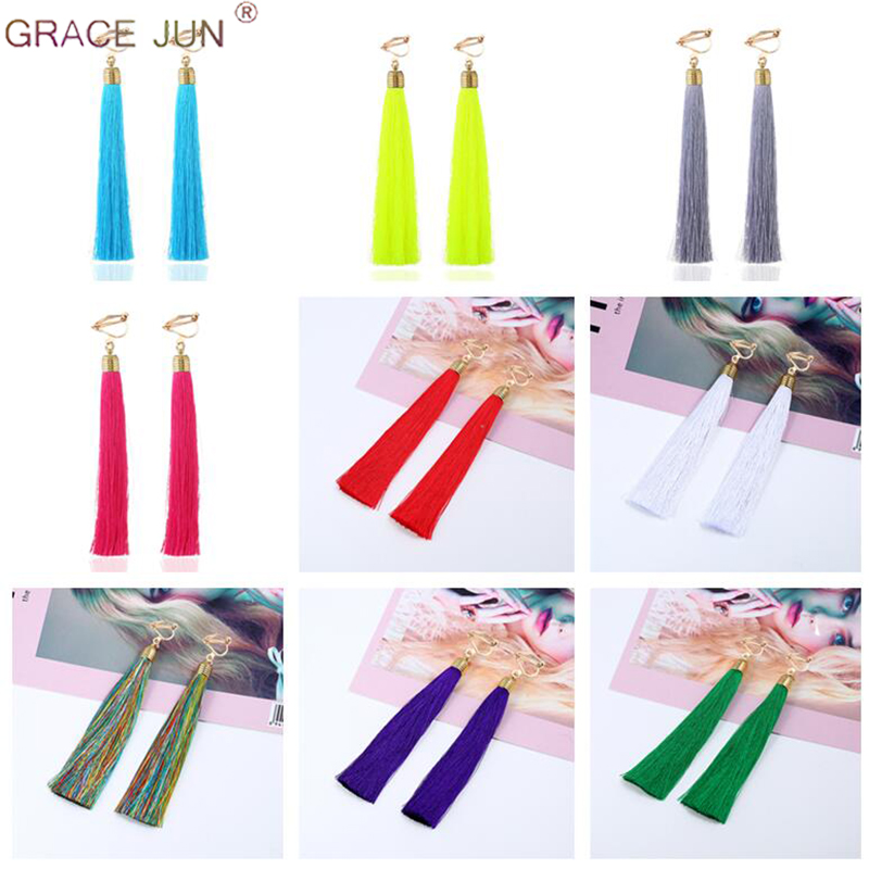 12cm&5.1'' Long Tassel Fiber C - Tassel Earrings Boho 评论和价格