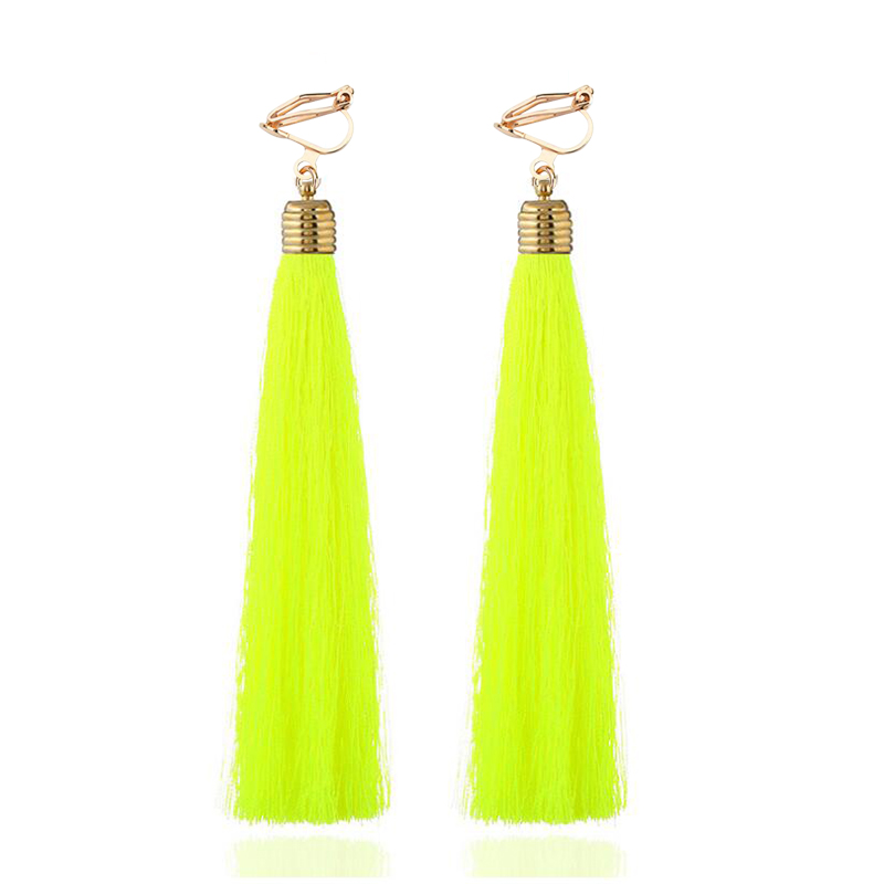 12cm&5.1'' Long Tassel Fiber C - Tassel Earrings Boho 评论和价格
