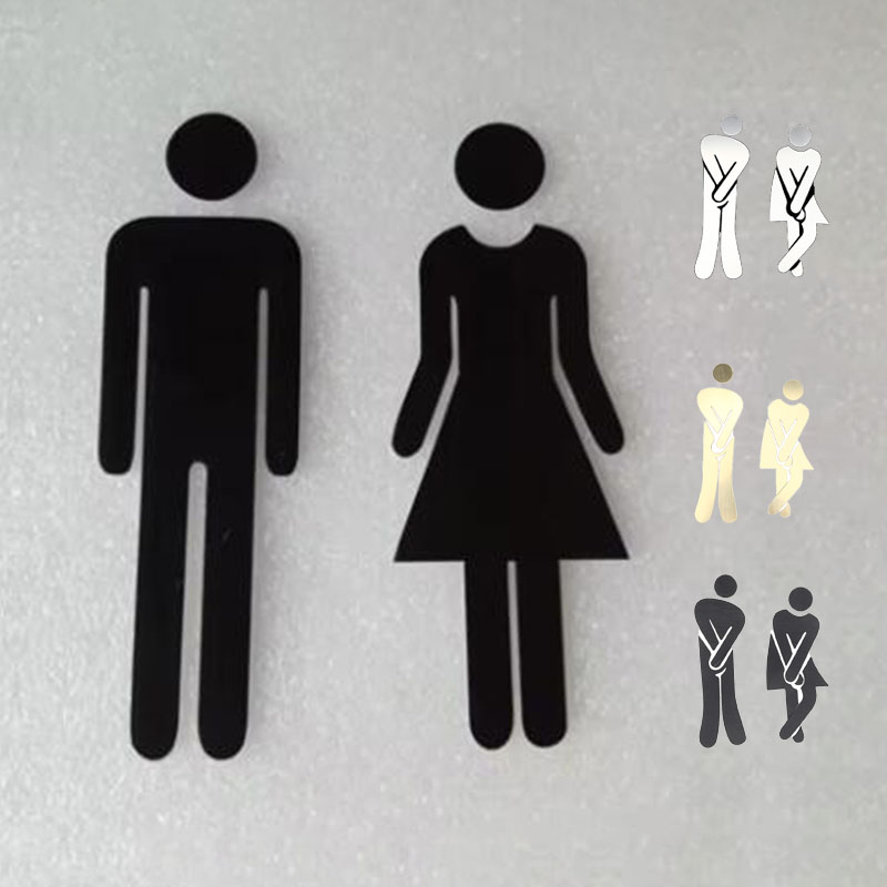 3D DIY Woman Man Toilet Door S - Women Accessories Logo 评论和价格