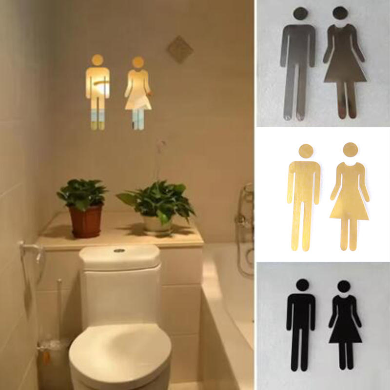 3D DIY Woman Man Toilet Door S - Women Accessories Logo 评论和价格