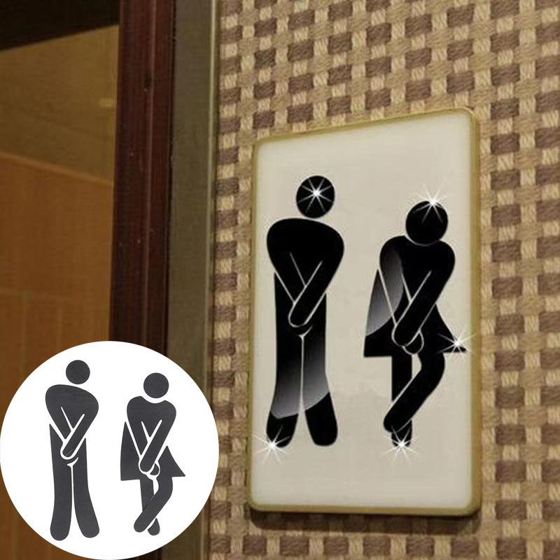 3D DIY Woman Man Toilet Door S - Women Accessories Logo 评论和价格