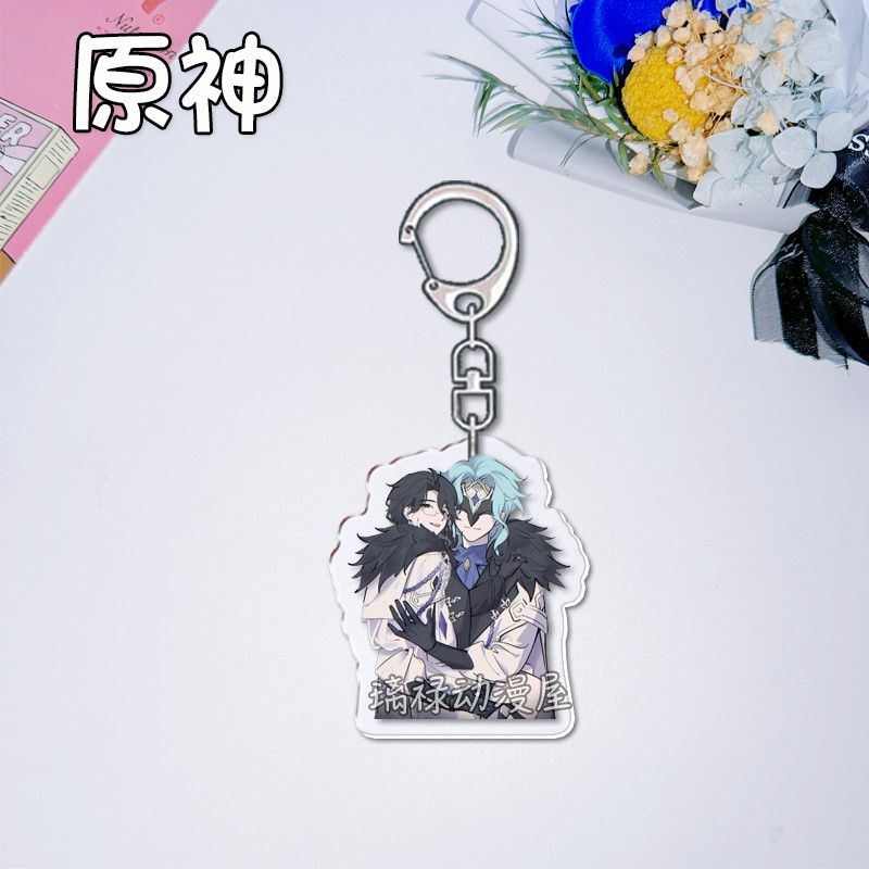 2pcs Genshin Impact  Keychains - Women Accessories Bag 评论和价格