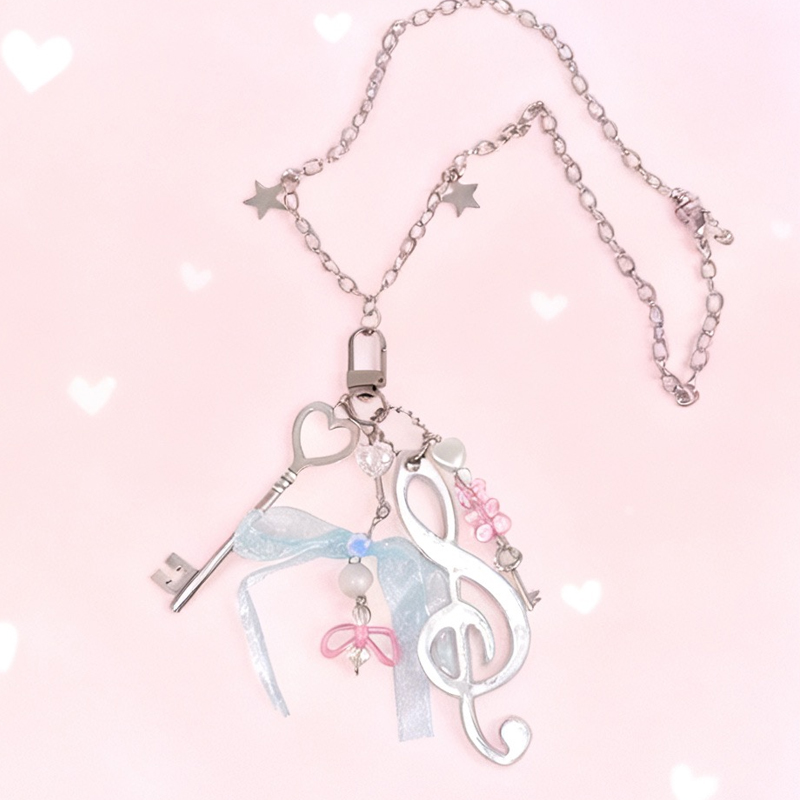 Y2K Jewelry Note Bear Bow Pend - Women'S Accessories In The 90S 评论和价格