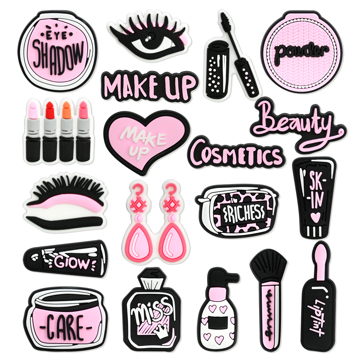 Pink Beauty Makeup Shoe Charms - Women'S Accessories For Crocs 评论和价格