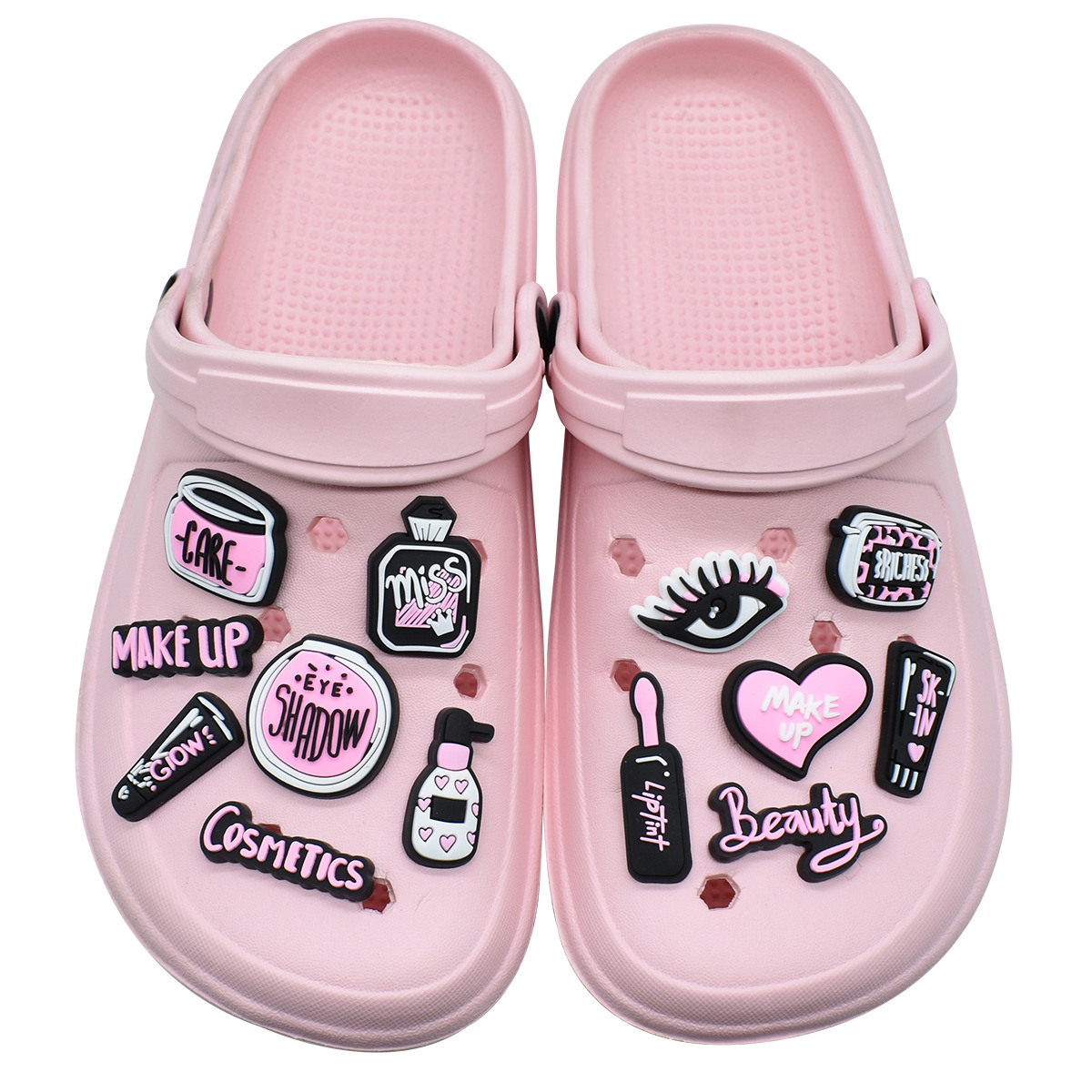 Pink Beauty Makeup Shoe Charms - Women'S Accessories For Crocs 评论和价格