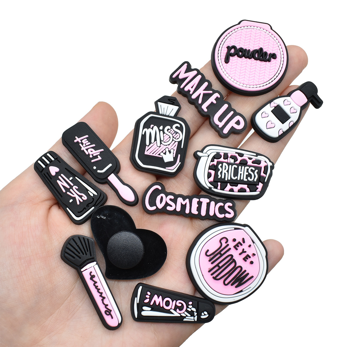 Pink Beauty Makeup Shoe Charms - Women'S Accessories For Crocs 评论和价格