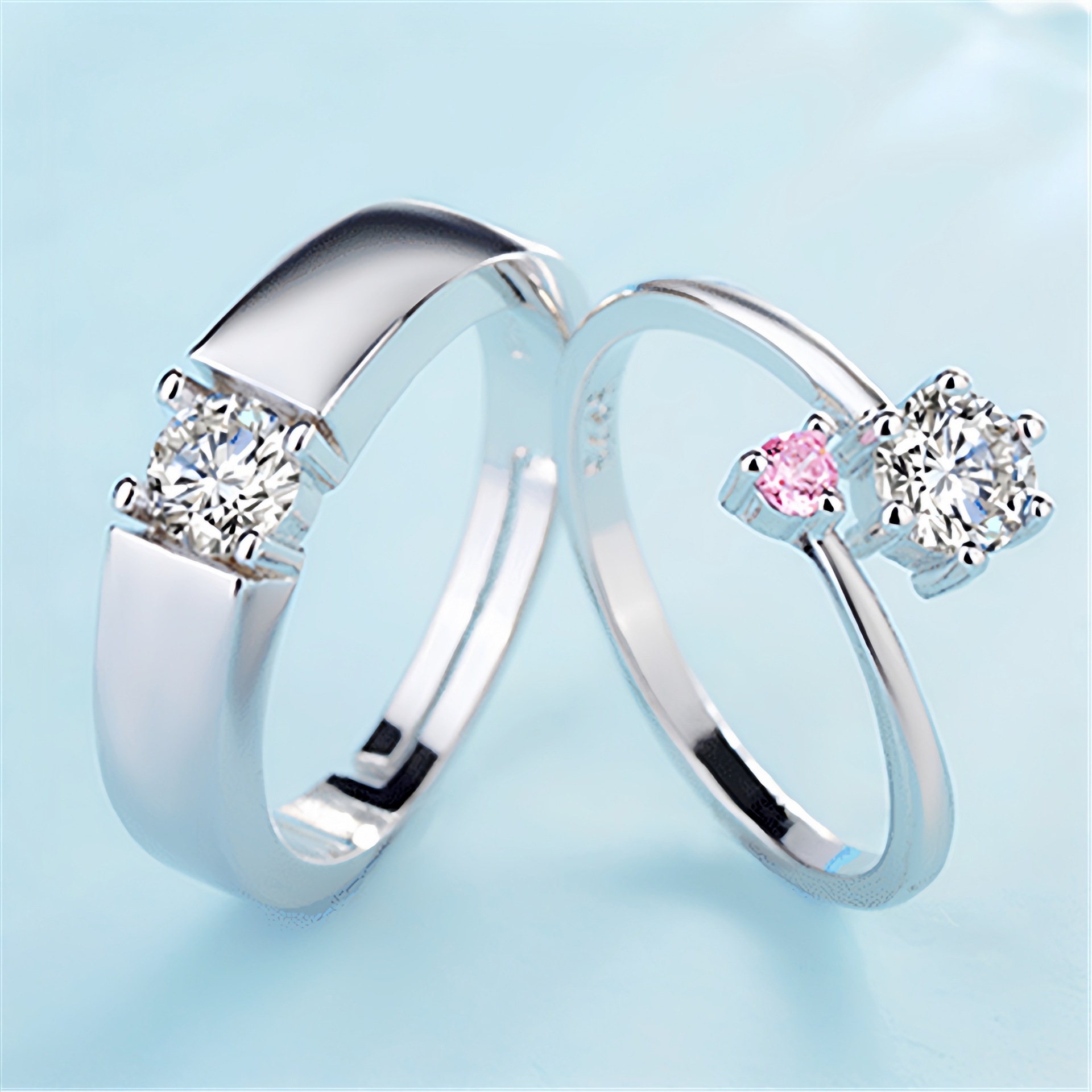 2pcs 925 Sterling Silver Coupl - Women'S Wedding Accessories 评论和价格