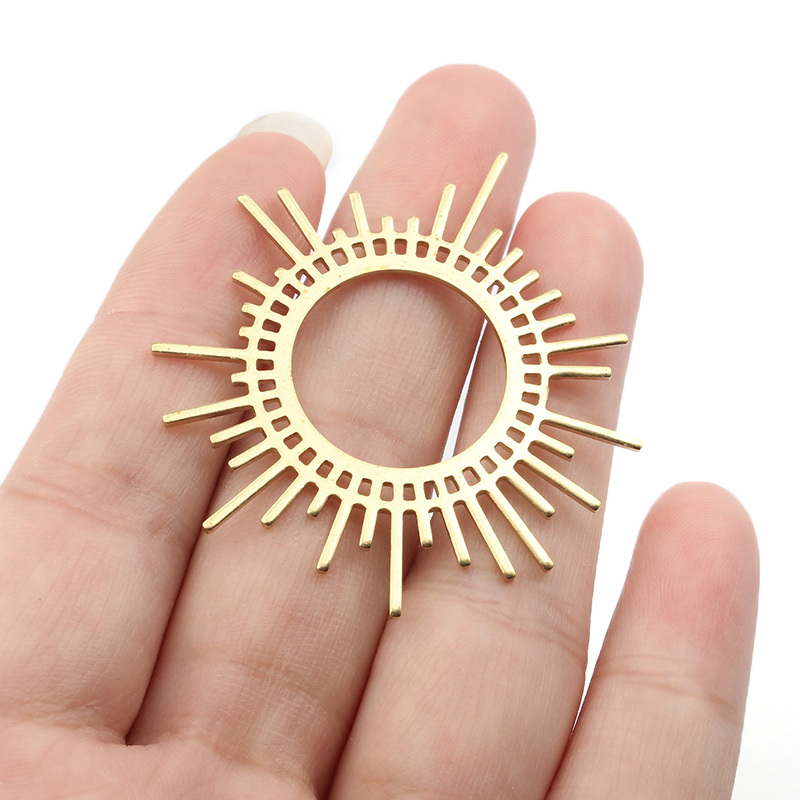 5pcs/lot Raw Brass Sun Burst C - Tassel Earrings Boho 评论和价格