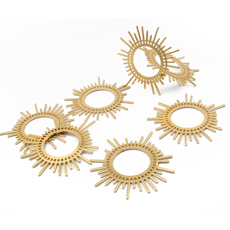 5pcs/lot Raw Brass Sun Burst C - Tassel Earrings Boho 评论和价格