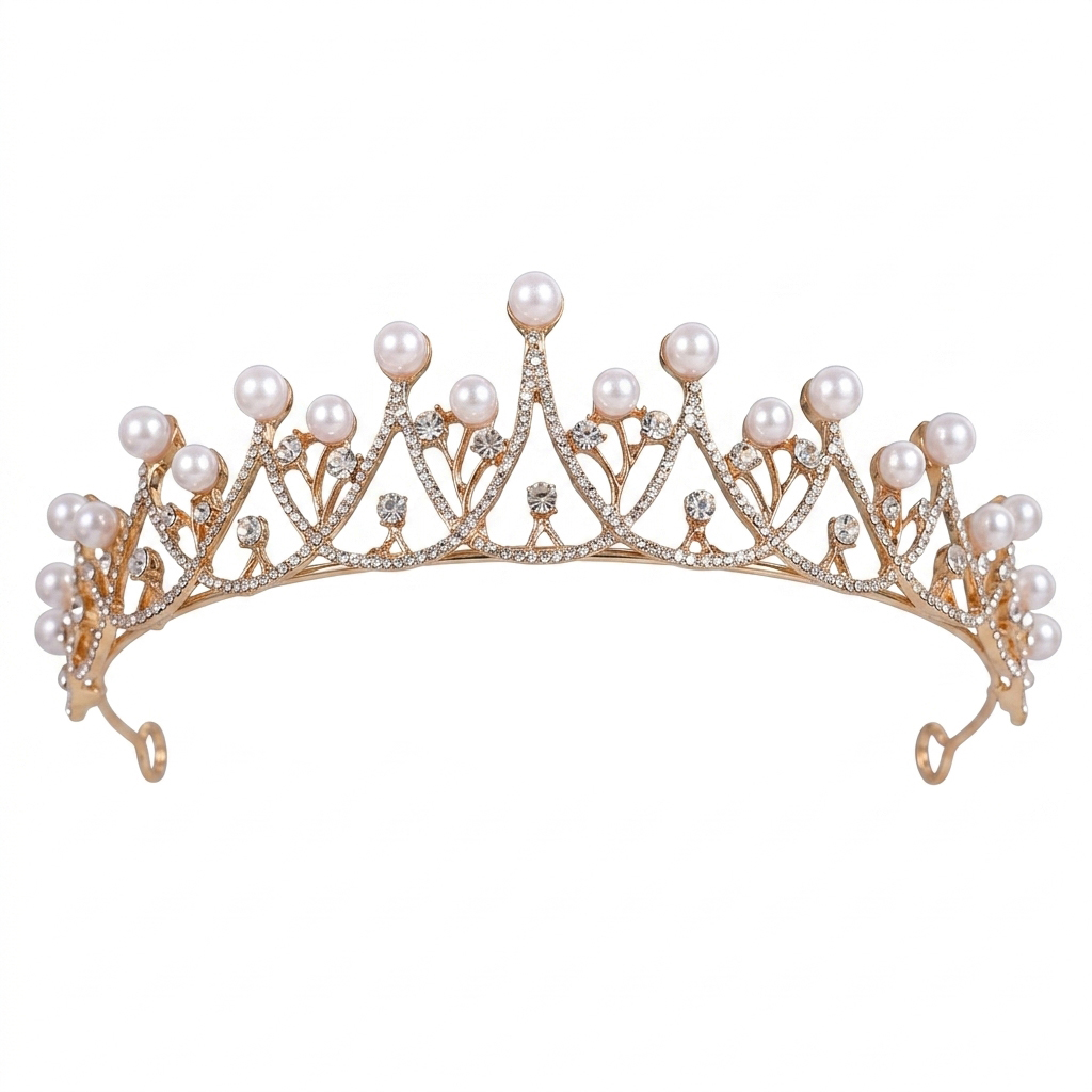 Bridal Crown Headpiece Pearl L - Women'S Wedding Accessories 评论和价格