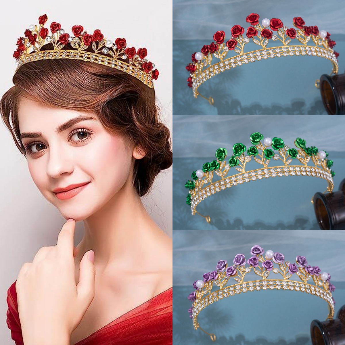 Baroque Ceramic Bridal Crown R - Women'S Wedding Accessories 评论和价格