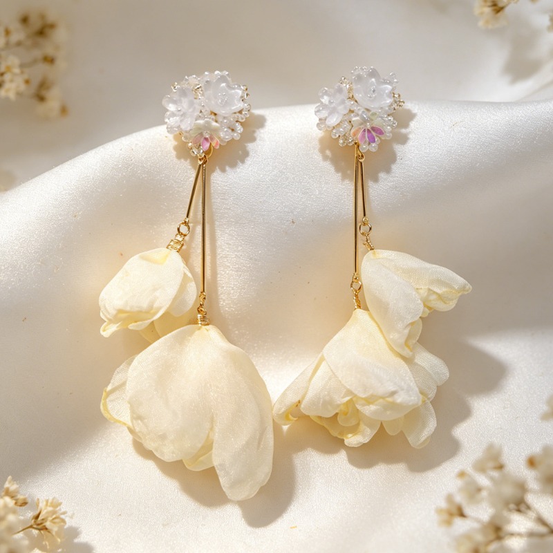 New Fashion Flower Tassel Clip - Tassel Earrings Boho 评论和价格