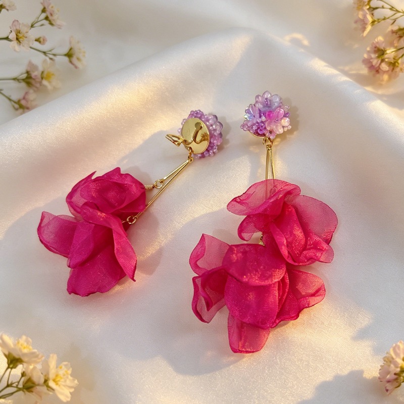 New Fashion Flower Tassel Clip - Tassel Earrings Boho 评论和价格