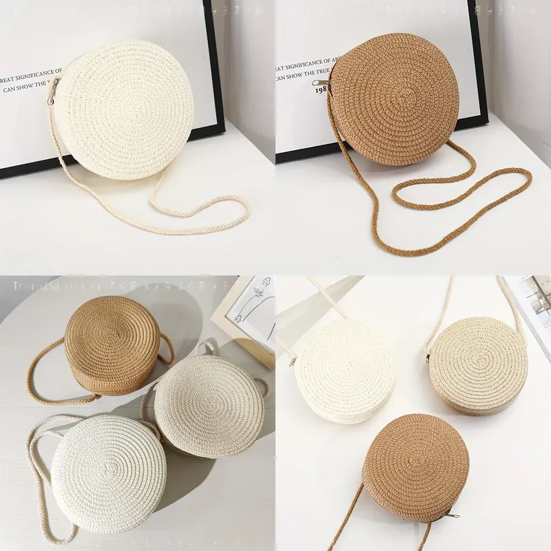 Round Woven Rattan Crossbody B - Women Accessories Bag 评论和价格