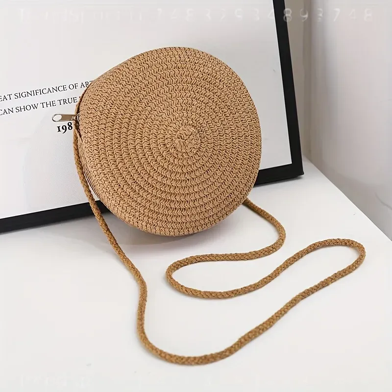 Round Woven Rattan Crossbody B - Women Accessories Bag 评论和价格