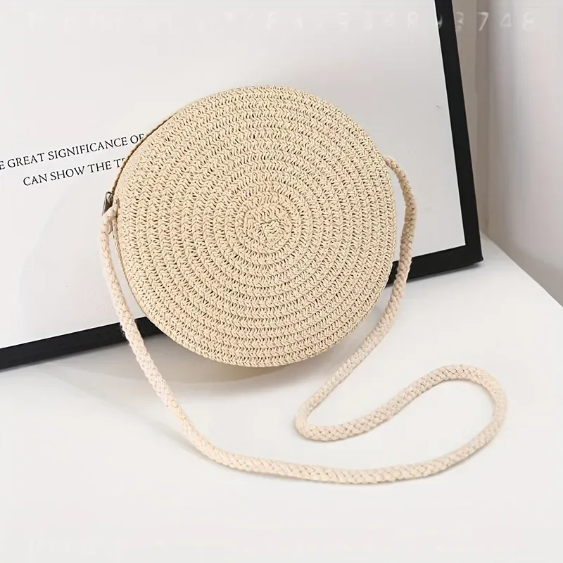 Round Woven Rattan Crossbody B - Women Accessories Bag 评论和价格