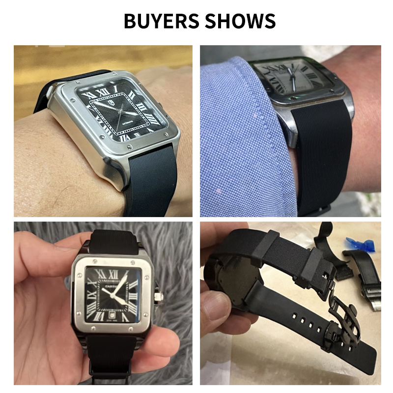 Black Blue Silicone Watch Stra - Women'S Accessories Cartier 评论和价格
