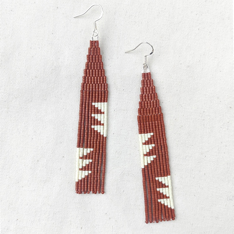 Beaded earrings Tassel leaf Sy - Tassel Earrings Boho 评论和价格