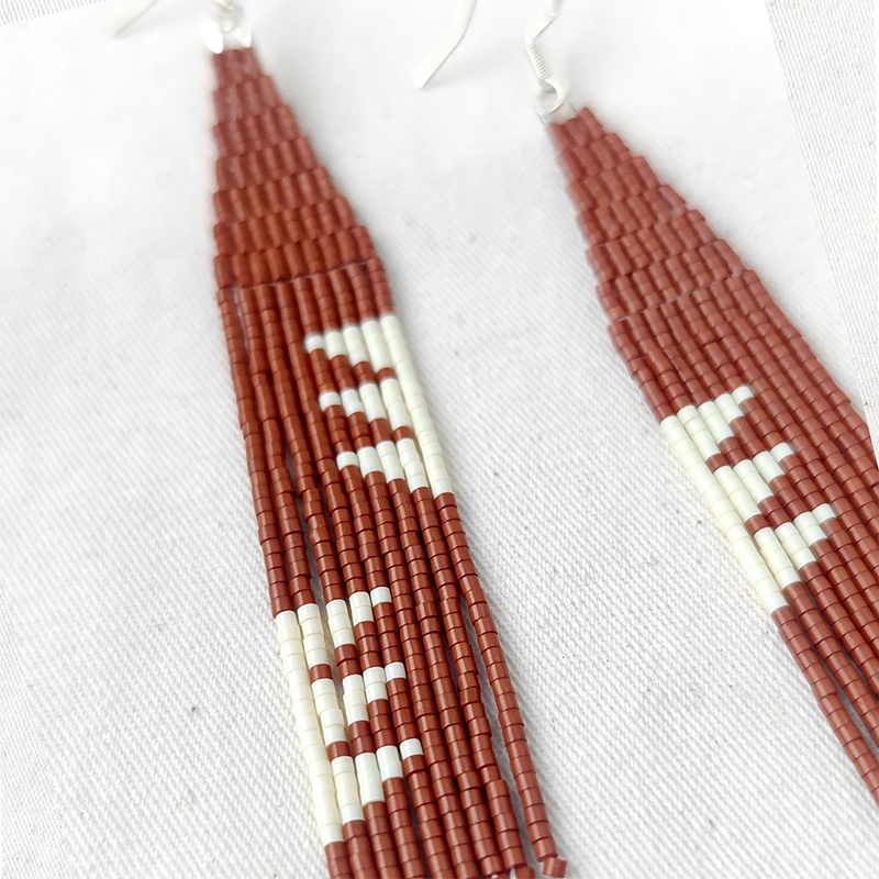 Beaded earrings Tassel leaf Sy - Tassel Earrings Boho 评论和价格